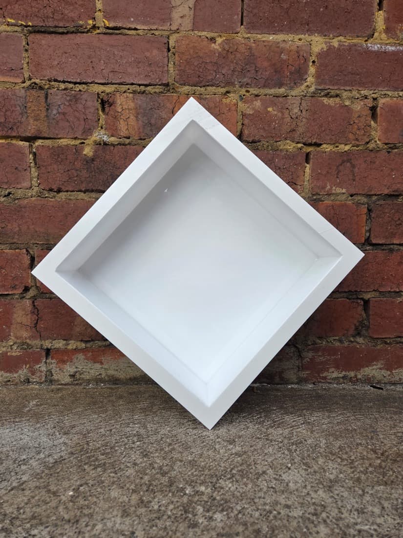 Custom white acrylic recessed tray made for a maintenance replacement part